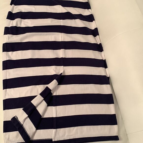 U.S.Polo Assn Blue White Striped Sleeveless Maxi Dress Size L - Picture 3 of 9